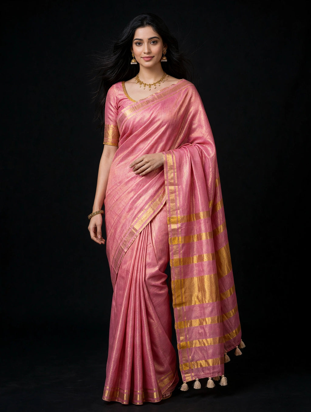 Handloom tissue mul sarees