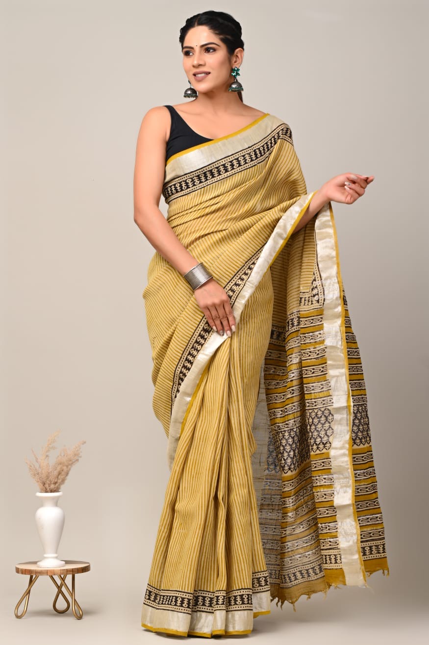 Soft Lenin Cotton sarees