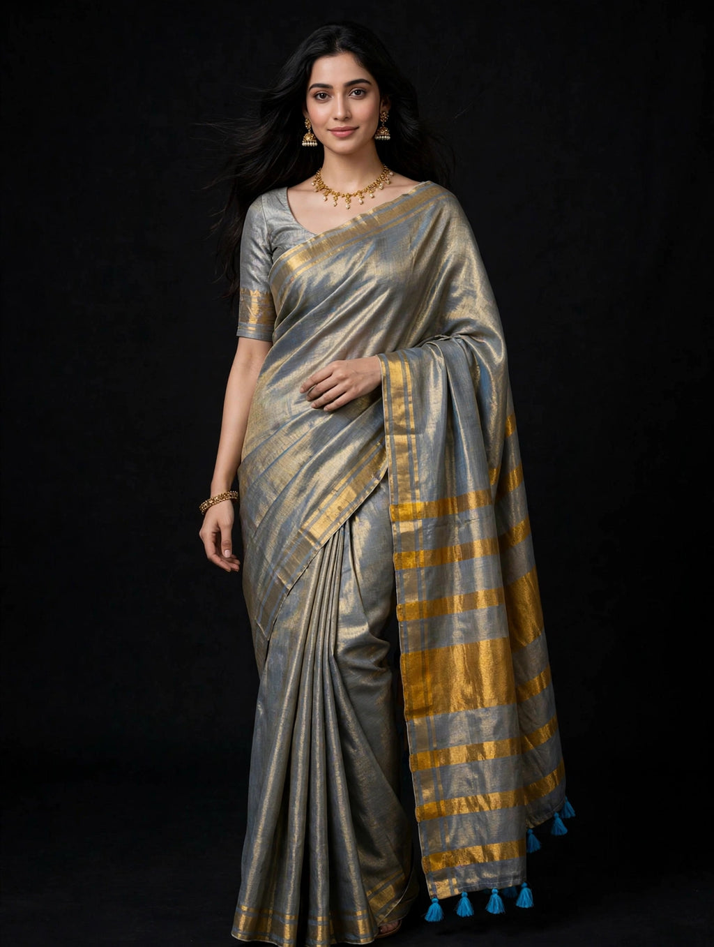 Handloom tissue mul sarees