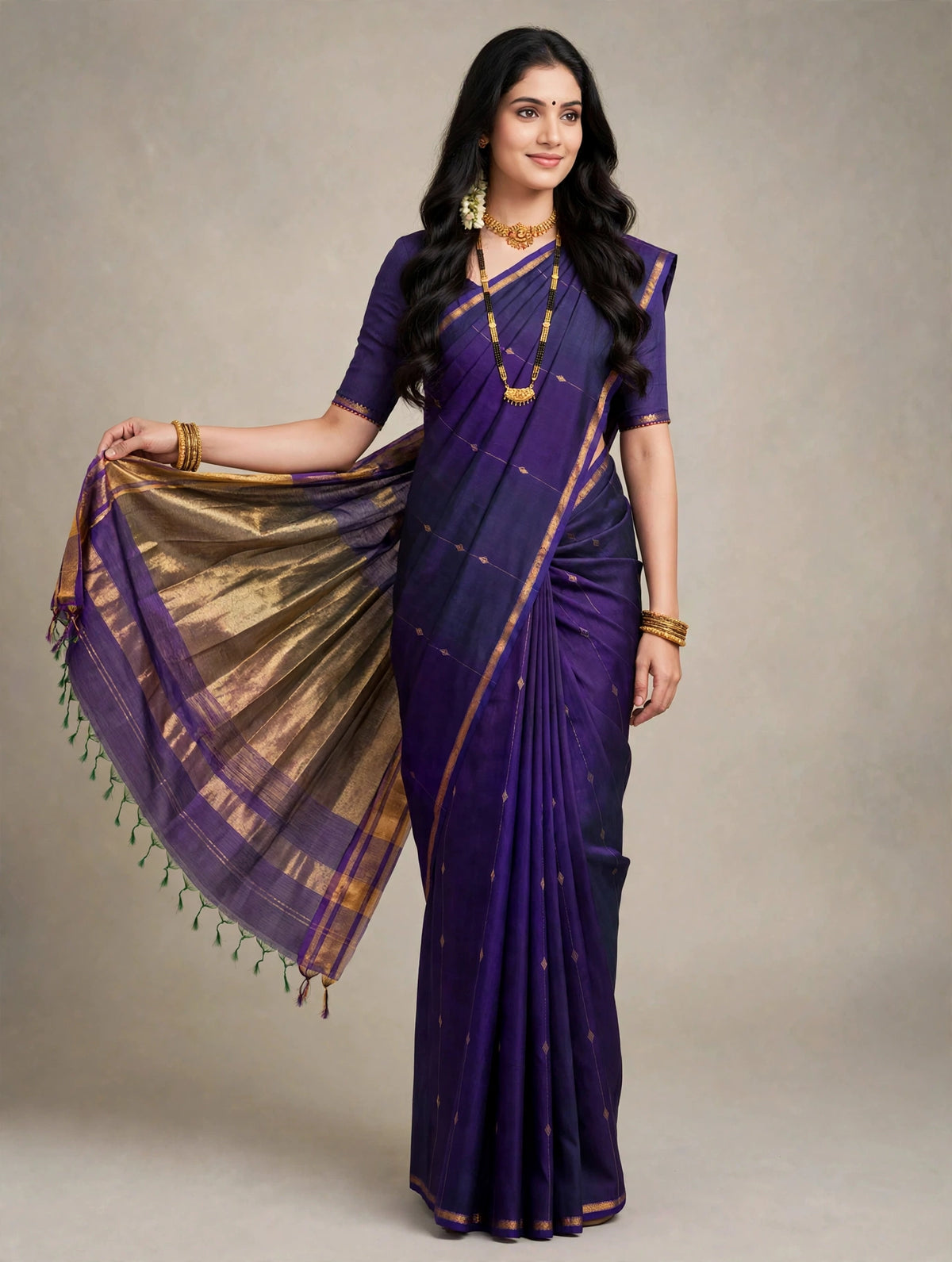Handloom Maheshwari pure silk saree