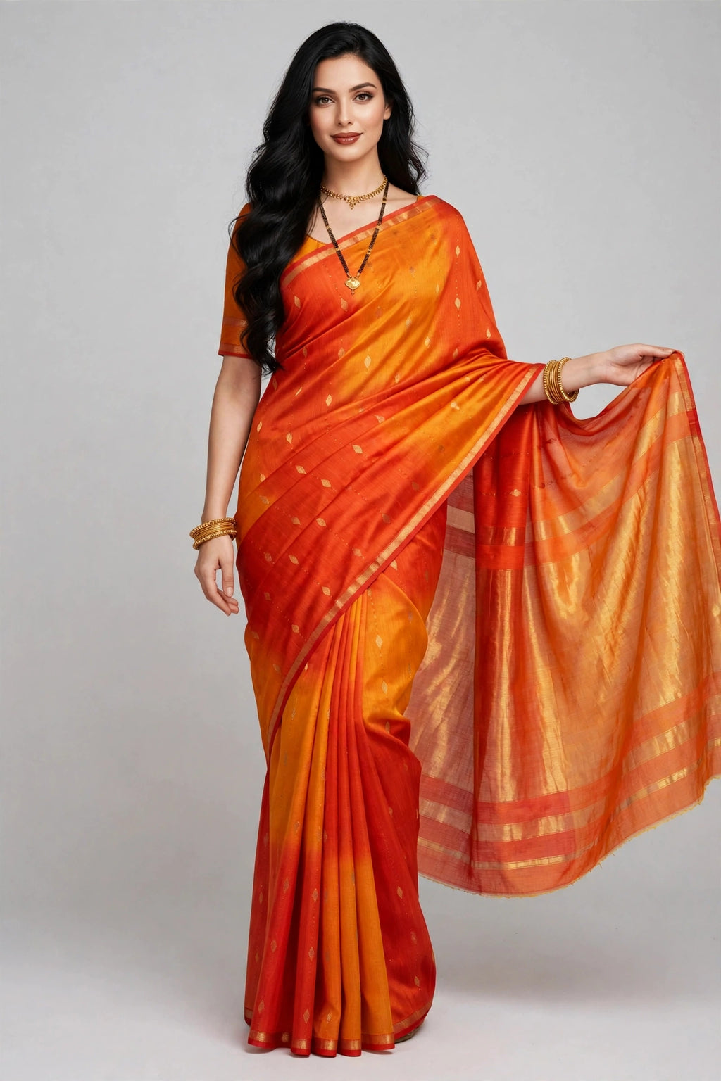 Handloom Maheshwari pure silk saree