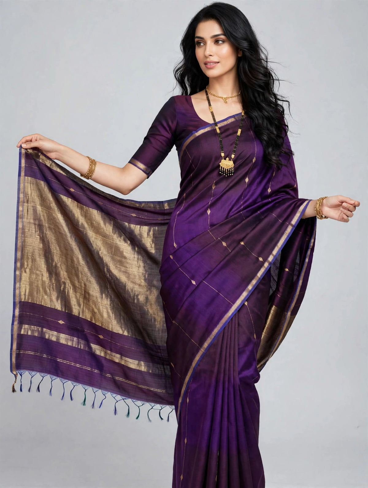 Handloom Maheshwari pure silk saree