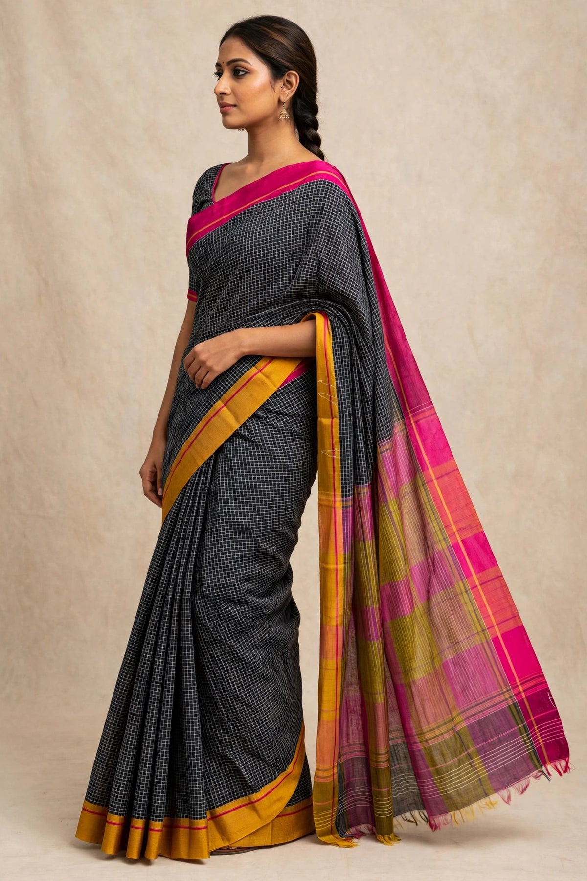 Patted anchu saree