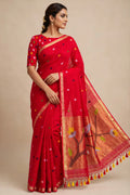 Handloom Lenin with paithani pallu